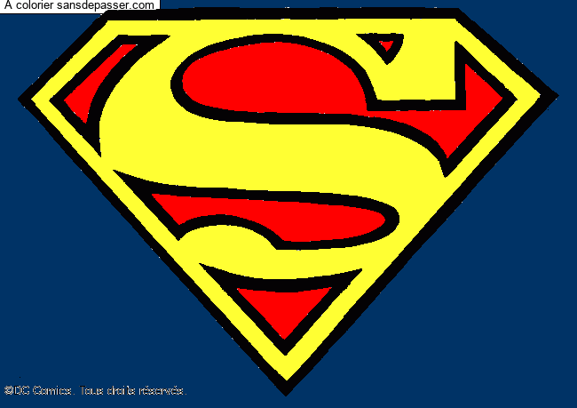 Coloriage Logo Superman Sans Dépasser