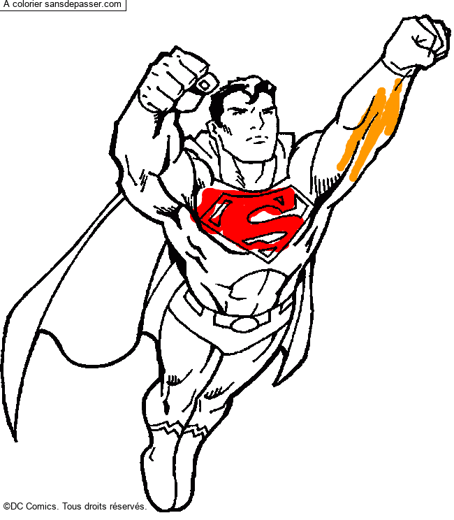 Coloriage Vole, Superman ! 