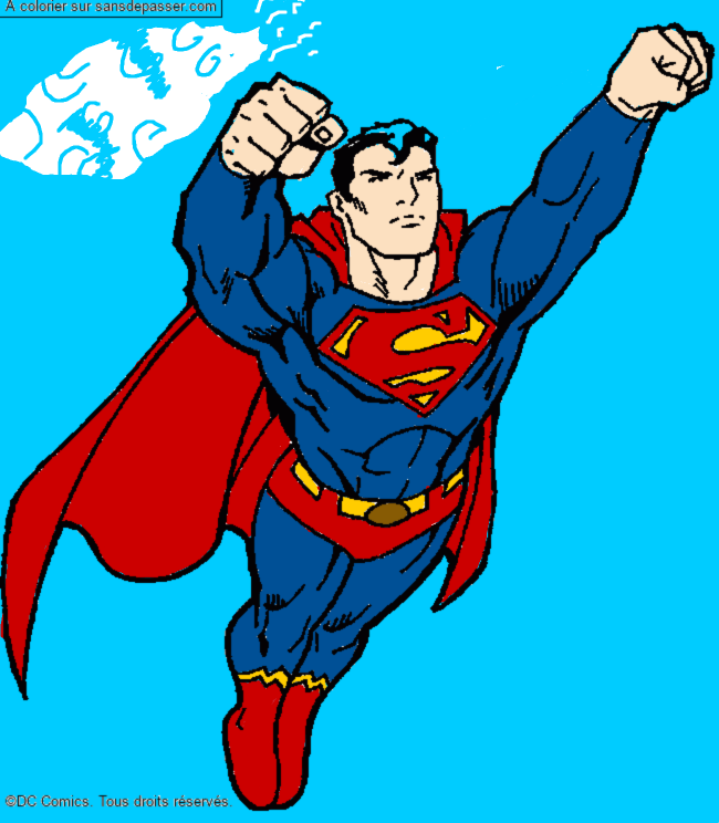 Coloriage Vole, Superman ! 