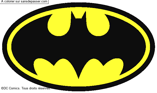 Coloriage Logo Batman par Matti et Mah&eacute;