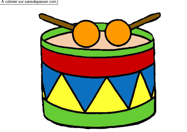 Coloriage Tambour par un invit&eacute;