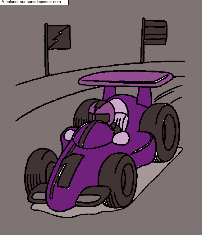 Coloriage Formule 1 par un invit&eacute;