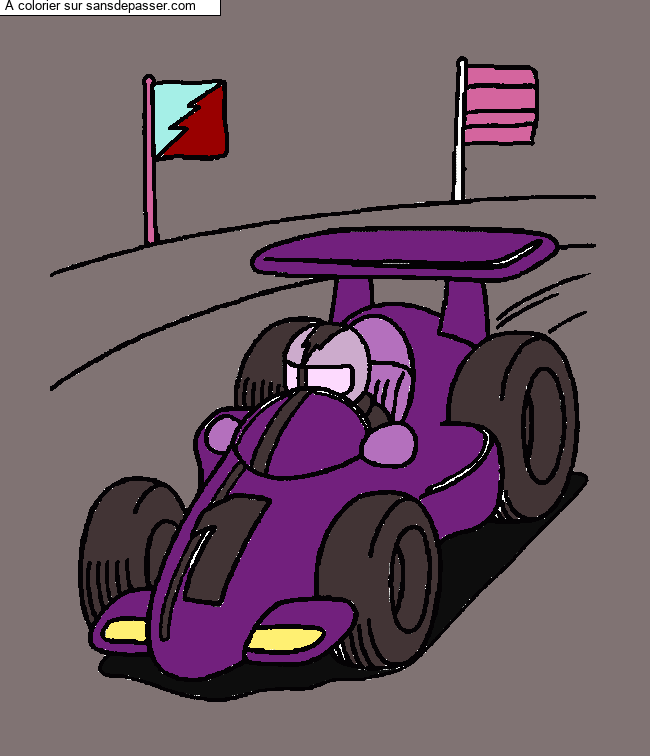 Coloriage Formule 1 par un invit&eacute;