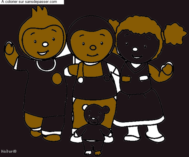 Coloriage T'choupi et ses amis par un invit&eacute;