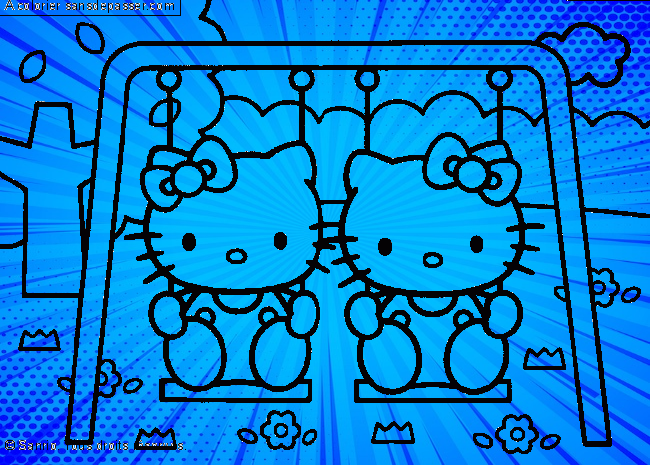 Coloriage Hello Kitty fait de la balan&ccedil;oire par un invité