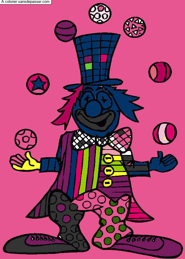Coloriage Clown jongleur par un invité