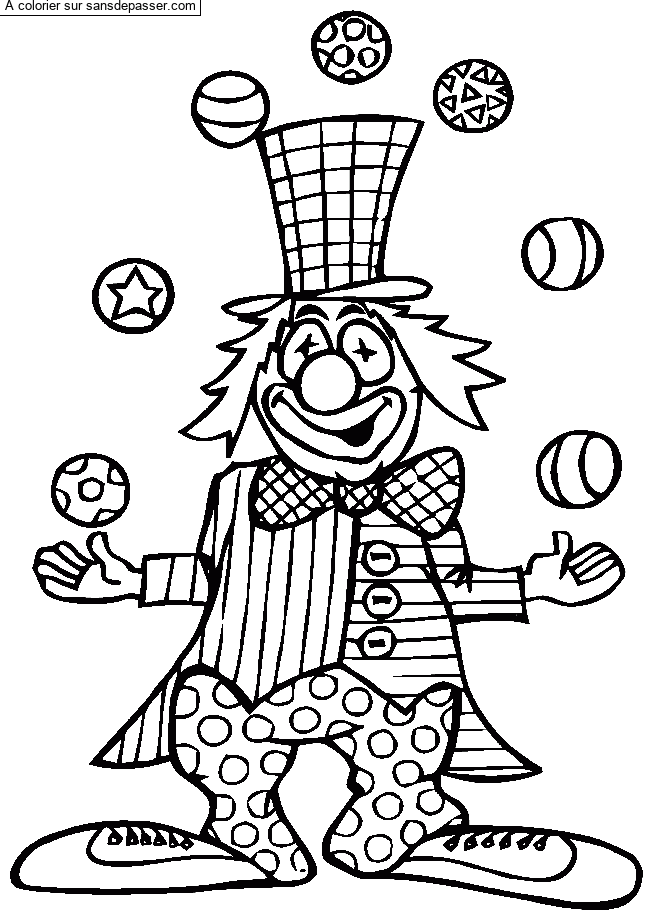 Coloriage Clown jongleur par un invité