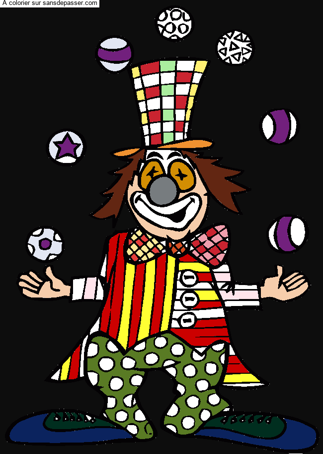 Coloriage Clown jongleur