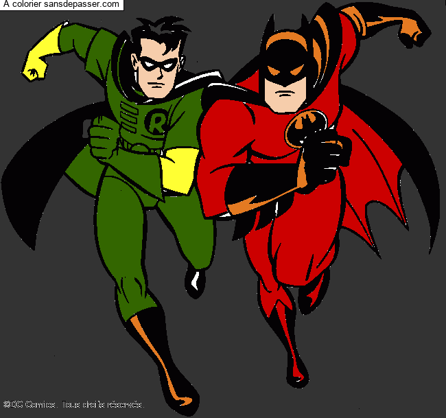 Coloriage Batman et Robin par un invité