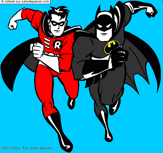 Coloriage Batman et Robin par un invité