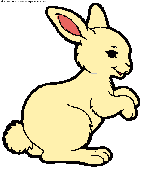 Coloriage Petit lapin sautillant par Lyv2014