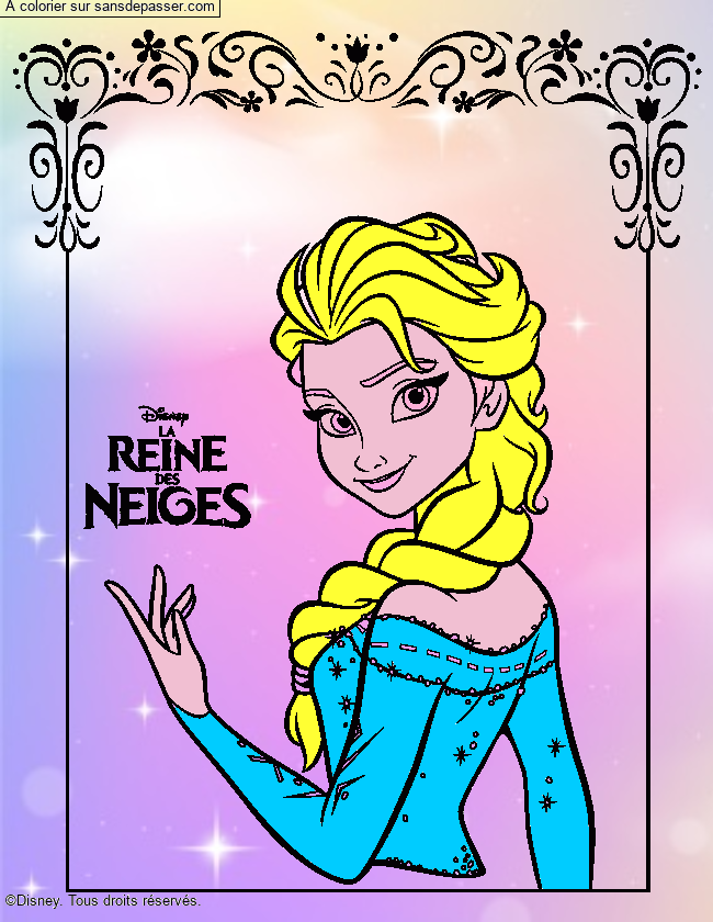 Coloriage Elsa d'Arendelle par un invité