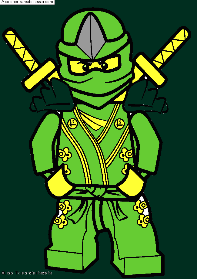Coloriage Lloyd - Ninjago vert