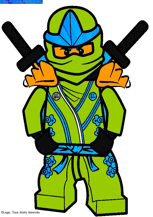 Coloriage Lloyd - Ninjago vert