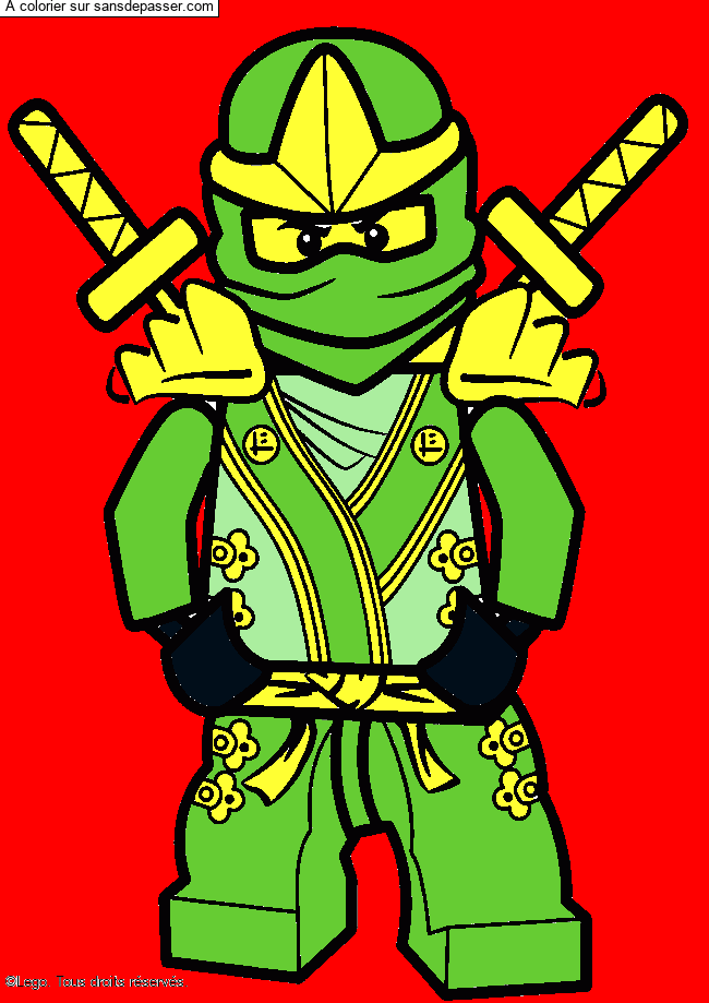 Coloriage Lloyd - Ninjago vert par un invité