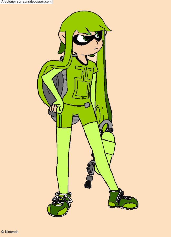 Coloriage Splatoon - Pr&ecirc;t pour l'attaque !  par Lillys.12