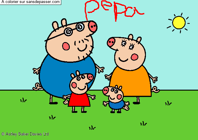 Coloriage Peppa Pig et sa famille par angelina-folacci12
