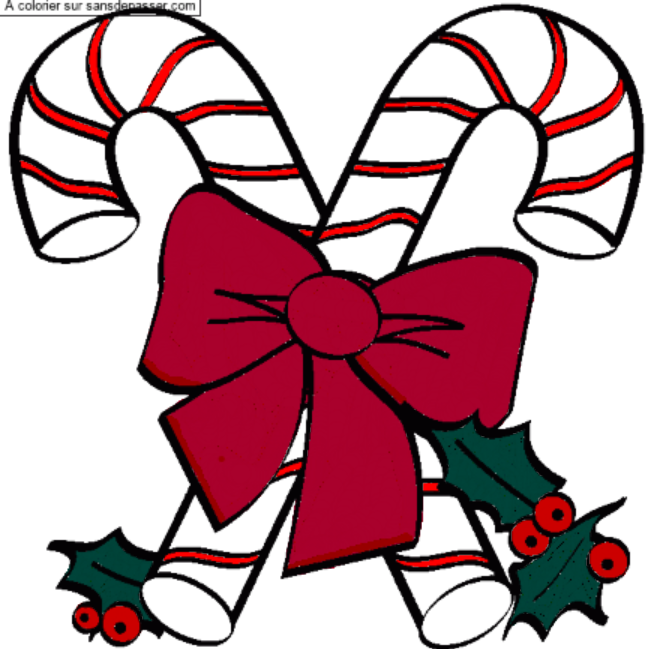 Coloriage Sucre d'orge de No&euml;l