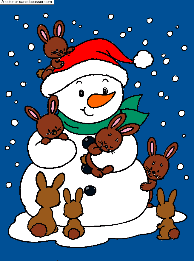 Petit Bonhomme de neige et les lapins par un invit&eacute;
