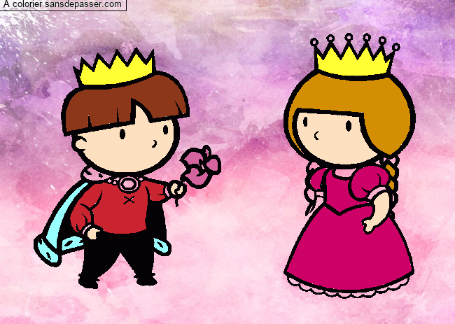 Coloriage Prince et princesse