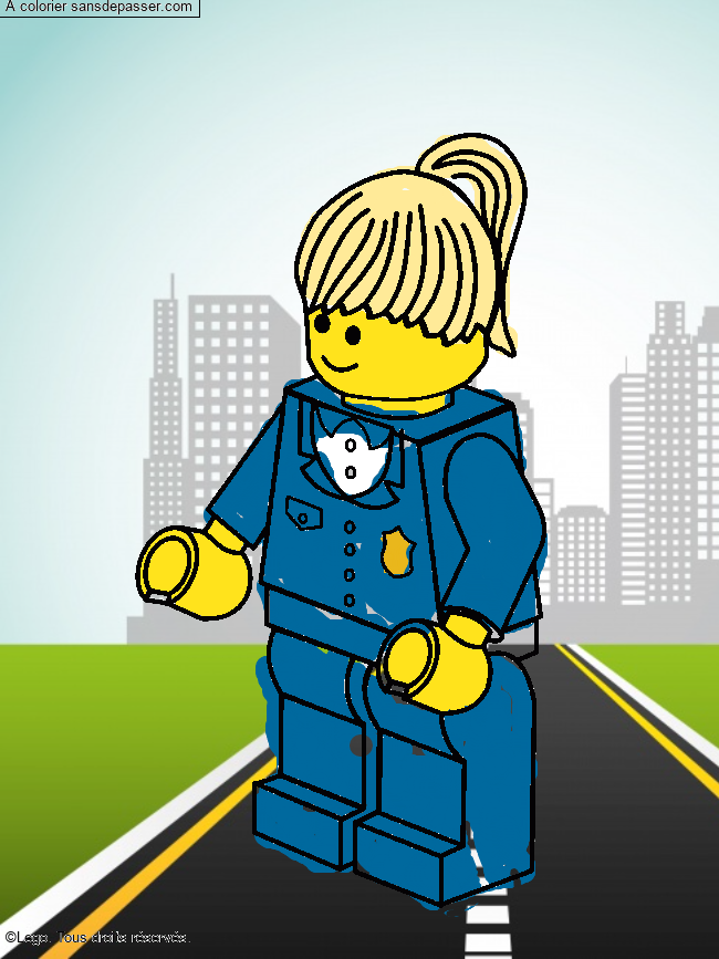 Coloriage Polici&egrave;re Lego