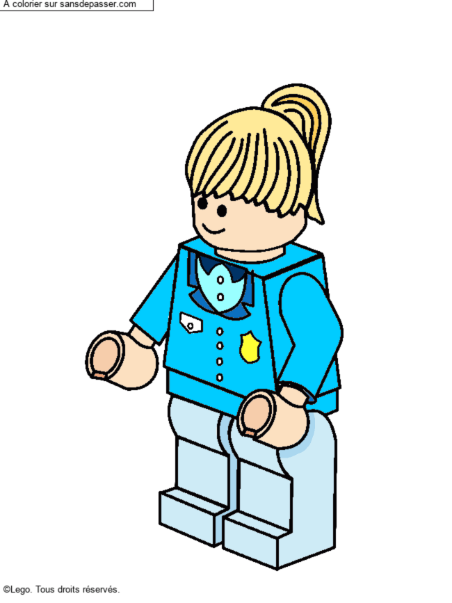 Coloriage Polici&egrave;re Lego par un invit&eacute;