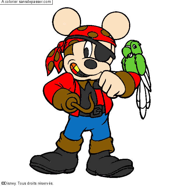 Coloriage Mickey Pirate par un invité