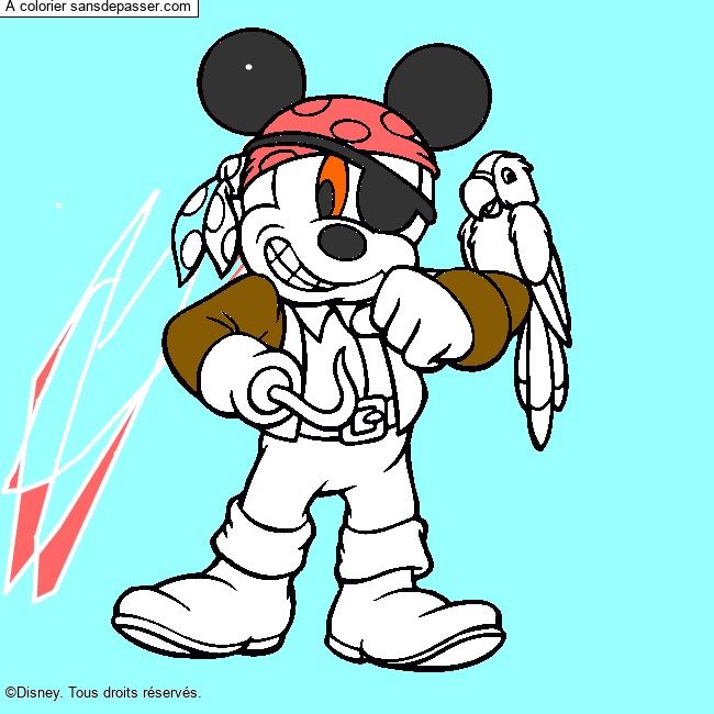 Coloriage Mickey Pirate par Emma37