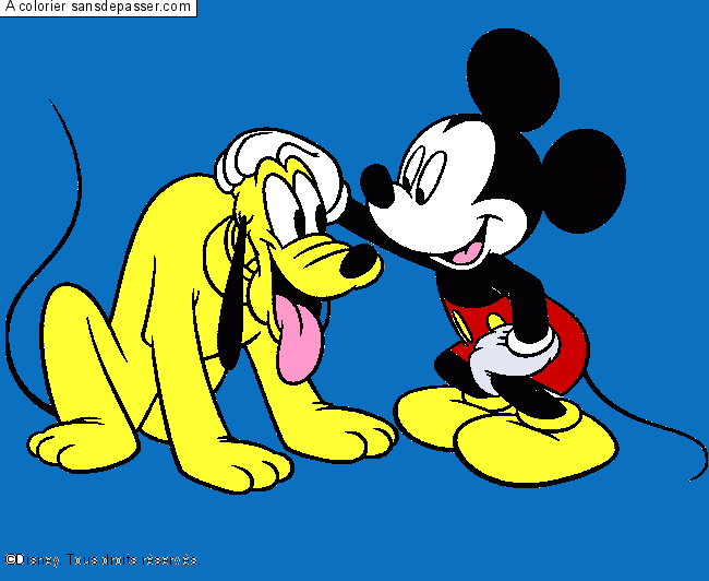 Coloriage Mickey et Pluto