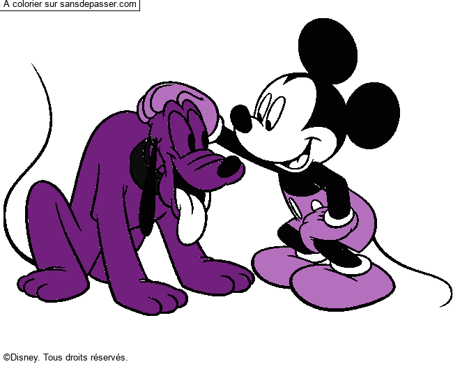 Coloriage Mickey et Pluto par fluffysh