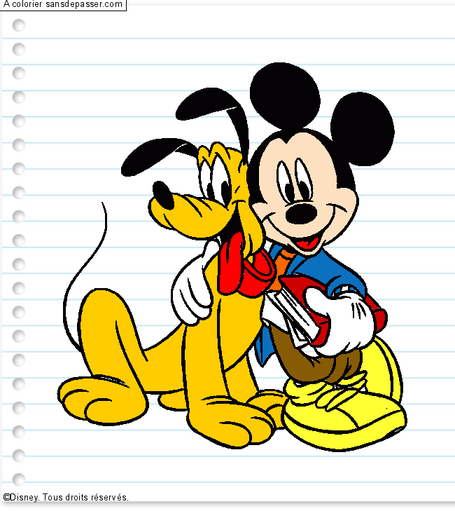 Coloriage Pluto et Mickey