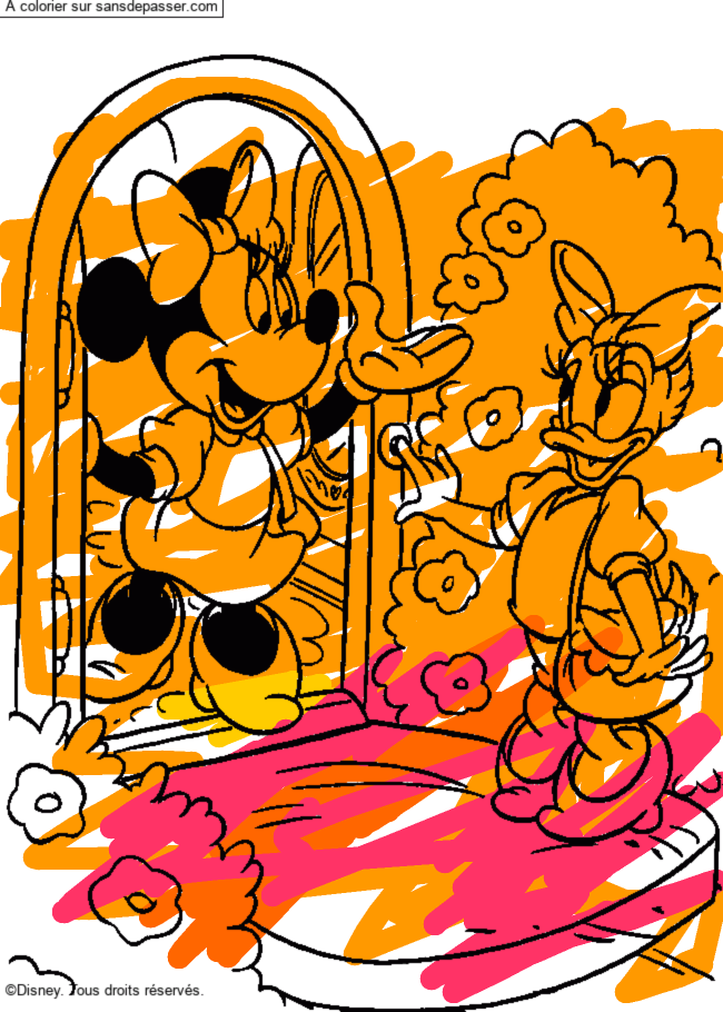 Coloriage Minnie et Daisy