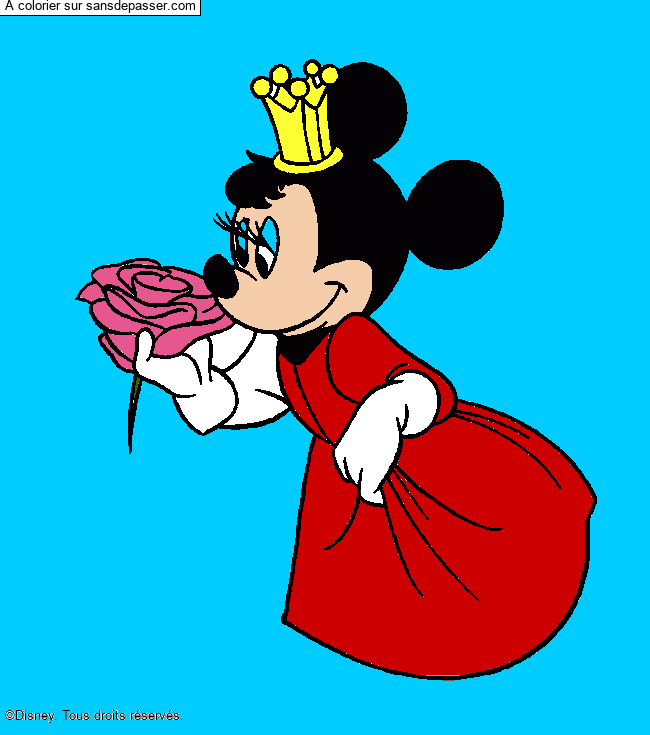 Coloriage Minnie Princesse par Ma&iuml;ssa 
