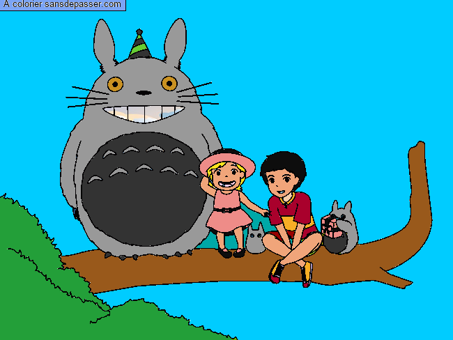 Coloriage Totoro et ses amis par un invité