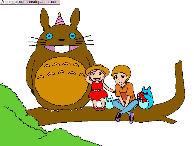 Coloriage Totoro et ses amis par un invité