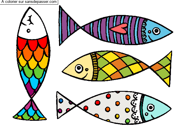 Coloriage Poissons d'avril !  par un invit&eacute;