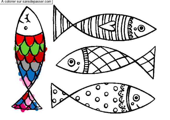 Coloriage Poissons d'avril !  par pips