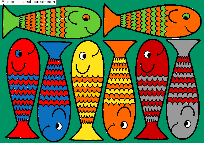 Coloriage Petits poissons