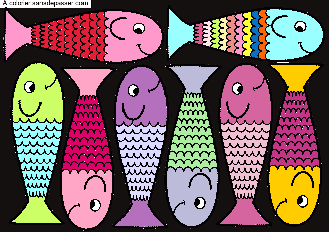 Coloriage Petits poissons par un invité