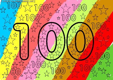 Coloriage 100 jours d'&eacute;cole par un invit&eacute;
