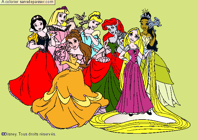 Coloriage Les princesses Disney