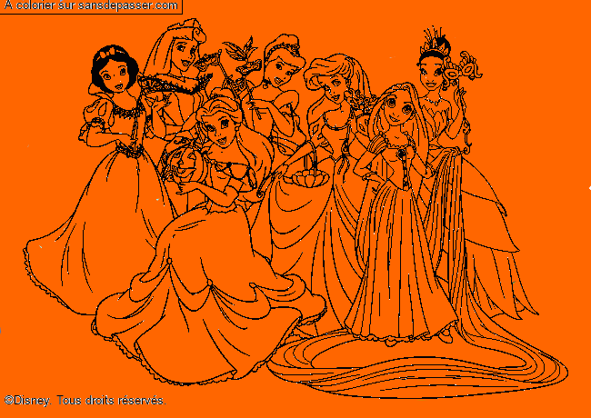 Coloriage Les princesses Disney par un invité