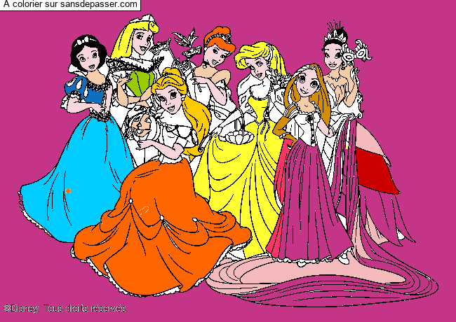 Coloriage Les princesses Disney par un invité