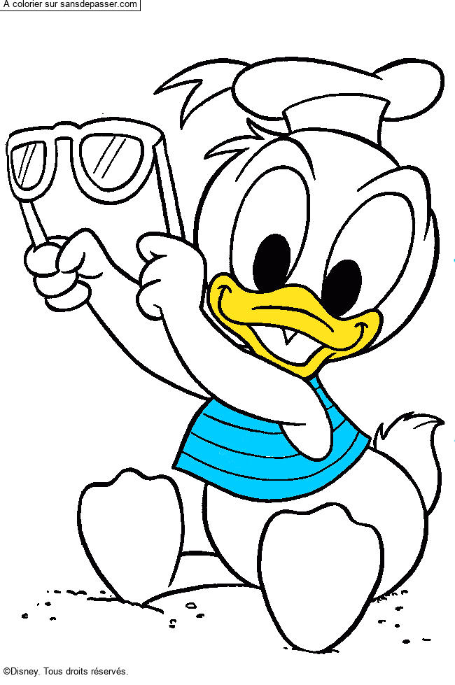 Coloriage B&eacute;b&eacute; Donald par un invit&eacute;