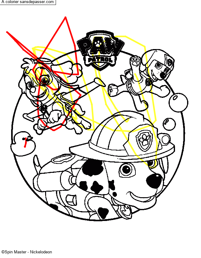 Coloriage Pat Patrouille pr&ecirc;t pour l'action ! 