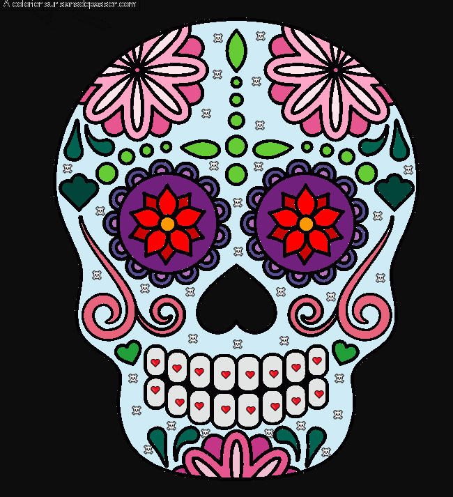 Coloriage Squelette mexicain par un invité