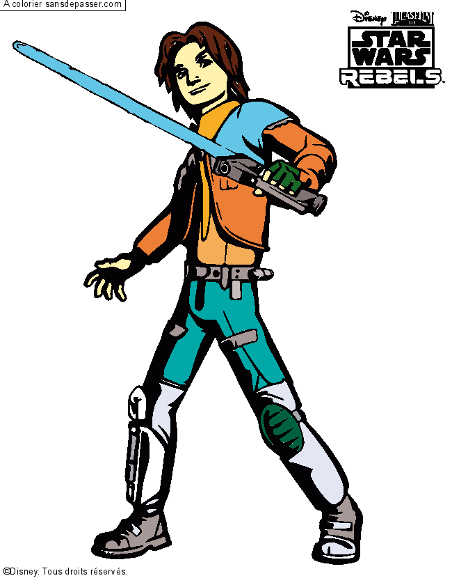 Coloriage Star Wars Rebel - Ezra