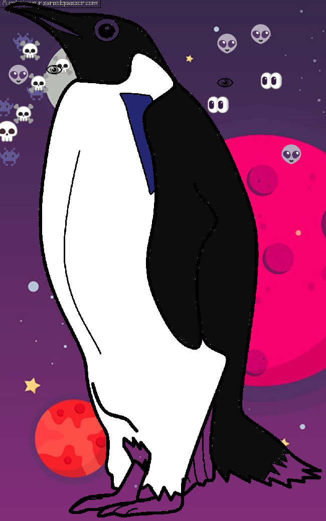 Coloriage Pingouin qui se tient bien droit par un invité