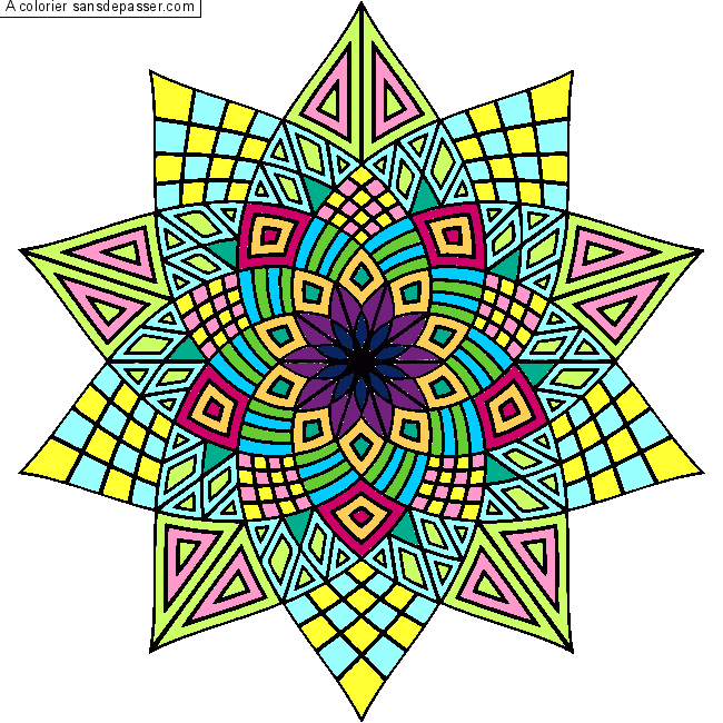 Coloriage Mandala fleur