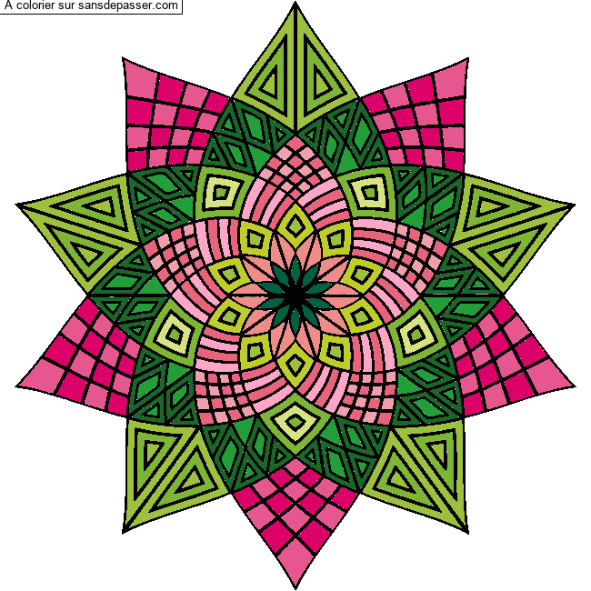 Coloriage Mandala fleur par un invité